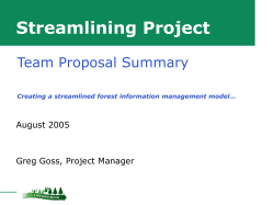 Summary Presentation - Ministry of Forests, Lands and Natural