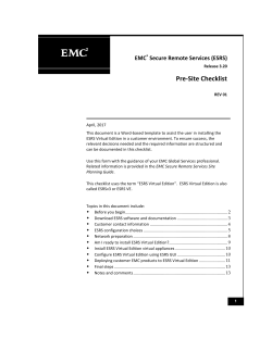 Deploying customer EMC products to ESRS Virtual Edition