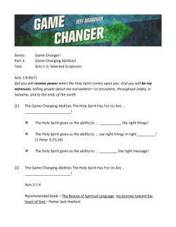 Series: Game Changer! Part 3: Game Changing Abilities! Text: Acts