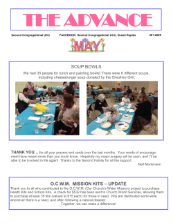 May 2017 Advance Newsletter - Second Congregational United