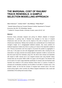 the marginal cost of railway track renewals: a sample