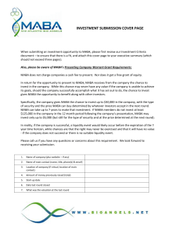 MID ATLANTIC BIO ANGELS (MABA)