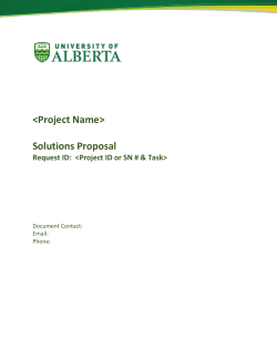Solutions Proposal - University of Alberta