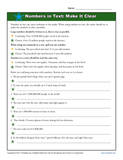 Numbers in Text: Make It Clear