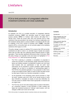 FCA to limit promotion of unregulated collective