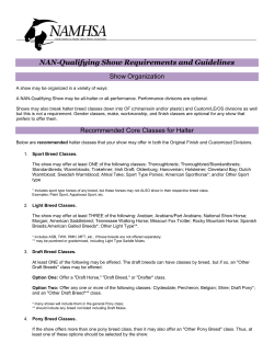 NAN-Qualifying Show Requirements and Guidelines