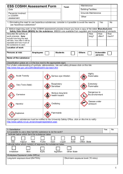COSHH - Blank Risk Assessment Template