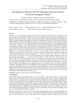 Investigation of Bacteria and Fish Pathogenic Bacteria Found in
