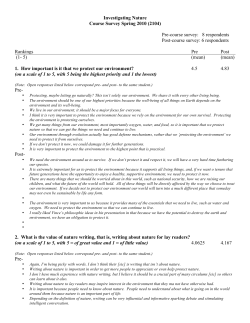 Investigating Nature Survey results