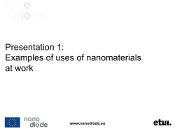 Examples of uses of nanomaterials at work