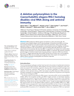 A deletion polymorphism in the Caenorhabditis elegans RIG-I