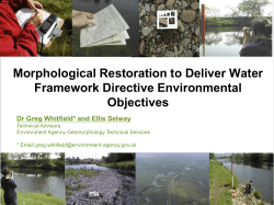 Morphological Restoration to Deliver Water Framework Directive