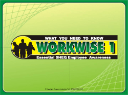 Essential SHEQ Employee Awareness WHAT