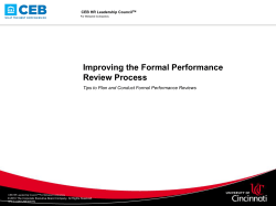 Improving the Formal Performance Review Process