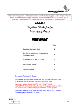 KYB-6-Cognitive Strategies for Mania