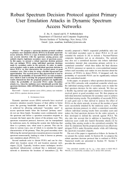 Robust Spectrum Decision Protocol against Primary User Emulation