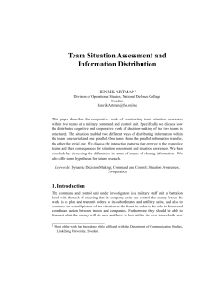 Team Situation Assessment and Information Distribution
