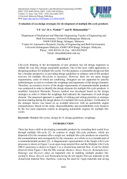 Evaluation of eco-design strategies for development of multiple life