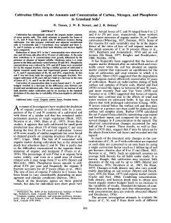 (1982) Cultivation Effects on the Amounts and Concentration of