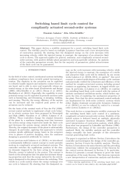 Switching based limit cycle control for compliantly actuated second