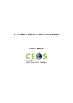 CEOS Acquisition Strategy for GEOGLAM Phase 1