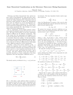 Some Theoretical Considerations on the Microwave Three