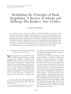 Rethinking the Principles of Bank Regulation