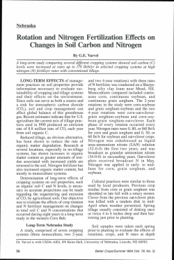 Rotation and Nitrogen Fertilization Effects on Changes in Soil