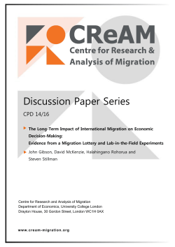 Evidence from a Migration Lottery