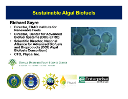 Sustainable Algal Biofuels