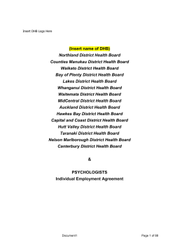 Psychologists Individual Employment Agreement