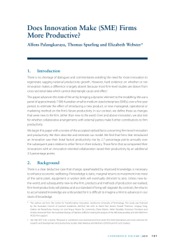 Does Innovation Make (SME) Firms More Productive?