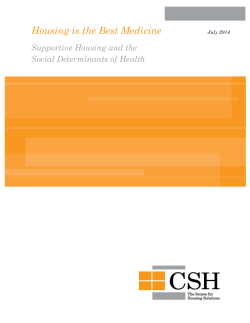 Housing is the Best Medicine - Corporation for Supportive Housing