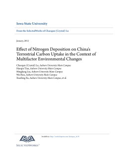 Effect of Nitrogen Deposition on China`s Terrestrial Carbon Uptake