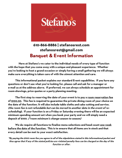 Banquet and Function Menu