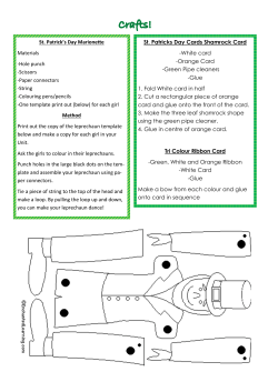 St. Patrick`s Day MarioneƩe Materials -Hole punch