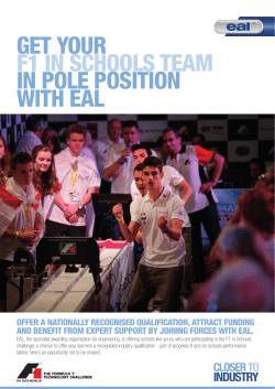 GET YOUR F1 IN SCHOOLS TEAM IN POLE POSITION WITH EAL