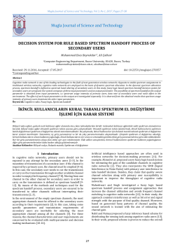 Mugla Journal of Science and Technology DECISION