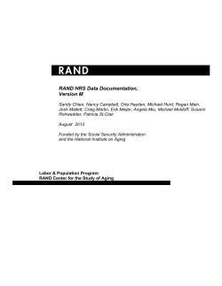 RAND HRS Data Documentation, Version M