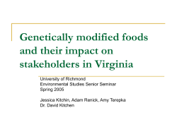 Genetically modified foods and their impact on stakeholders in Virginia