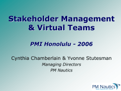 Stakeholder Management - PMI Honolulu, Hawaii Chapter