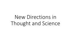 New Directions in Thought and Science