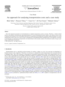 An approach for analysing transportation costs and a case