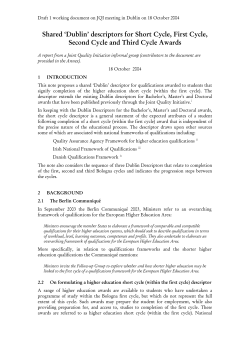 Shared `Dublin` descriptors for Short Cycle, First Cycle, Second