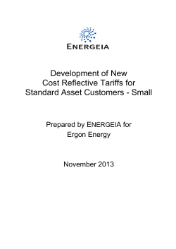 Development of new cost reflective tariffs for