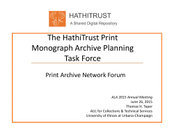 Presentation: Hathitrust/Teper - Center for Research Libraries