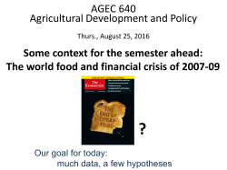 The world food and financial crises of 2007-09