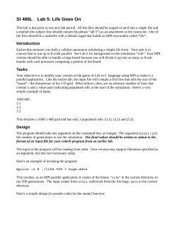 SI 486L Lab 5: Life Goes On