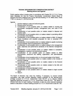 3. Consideration of and possible action on matters related to