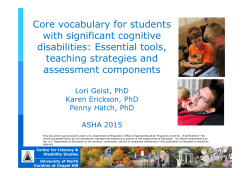 Core vocabulary for students with significant cognitive disabilities